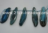 CTD1527 Top drilled 30*50mm - 35*75mm freeform agate slab beads