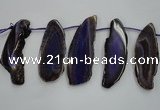 CTD1528 Top drilled 25*50mm - 30*80mm freeform agate slab beads