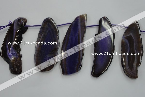 CTD1528 Top drilled 25*50mm - 30*80mm freeform agate slab beads