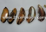 CTD1534 Top drilled 30*65mm - 35*80mm freeform agate slab beads