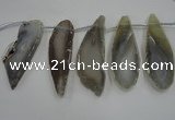 CTD1537 Top drilled 30*65mm - 35*75mm freeform agate slab beads