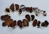 CTD1552 Top drilled 20*25mm - 35*45mm freeform agate slab beads