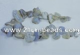 CTD1555 Top drilled 18*25mm - 30*45mm freeform blue lace agate slab beads