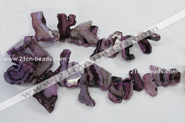 CTD1557 Top drilled 18*25mm - 30*45mm freeform blue lace agate slab beads