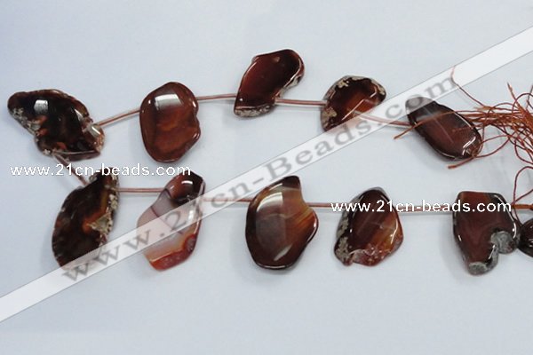 CTD1565 Top drilled 30*45mm - 35*60mm freeform agate slab beads