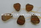 CTD1598 Top drilled 35*40mm - 35*45mm freeform agate beads