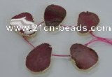 CTD1599 Top drilled 35*40mm - 35*45mm freeform agate beads