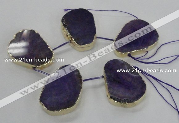 CTD1601 Top drilled 35*40mm - 35*45mm freeform agate beads