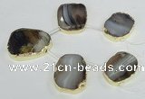 CTD1605 Top drilled 30*40mm - 35*45mm freeform montana agate beads