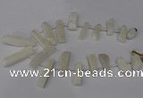 CTD1608 Top drilled 13*25mm - 15*45mm freeform plated druzy quartz beads