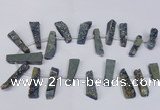 CTD1611 Top drilled 13*25mm - 15*45mm freeform plated druzy quartz beads