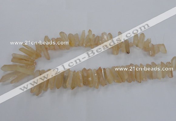 CTD1624 Top drilled 4*15mm - 6*35mm sticks plated quartz beads