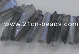 CTD1625 Top drilled 4*15mm - 6*35mm sticks plated quartz beads