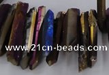 CTD1627 Top drilled 4*15mm - 6*35mm sticks plated quartz beads