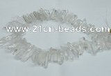 CTD1638 Top drilled 5*25mm - 7*45mm sticks white crystal beads