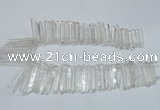 CTD1639 Top drilled 5*30mm - 7*60mm sticks white crystal beads