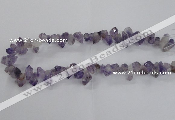 CTD1641 Top drilled 10*14mm - 10*18mm faceted nuggets amethyst beads