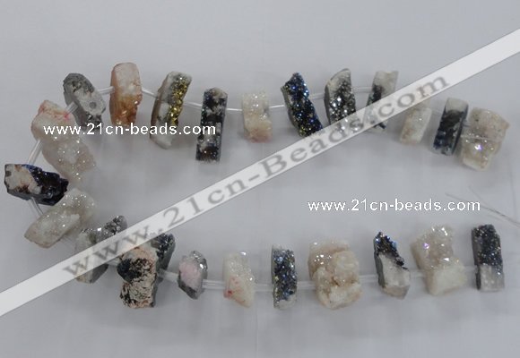 CTD1647 Top drilled 15*20mm - 20*35mm freeform druzy agate beads