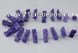 CTD1650 Top drilled 10*20mm - 15*40mm freeform druzy agate beads