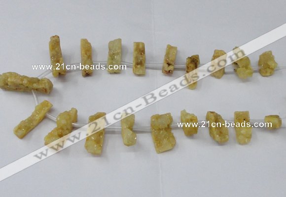 CTD1652 Top drilled 10*20mm - 15*40mm freeform druzy agate beads