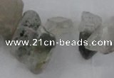 CTD1664 Top drilled 8*15mm - 15*25mm sticks green phantom quartz beads