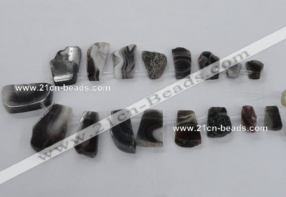 CTD1669 Top drilled 12*20mm - 25*45mm freeform agate gemstone beads