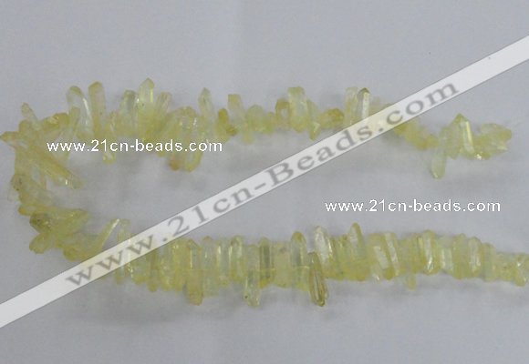 CTD1690 Top drilled 5*15mm - 7*35mm sticks dyed white crystal beads