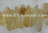 CTD1691 Top drilled 5*15mm - 7*35mm sticks dyed white crystal beads