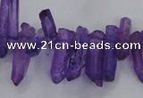 CTD1692 Top drilled 5*15mm - 7*35mm sticks dyed white crystal beads