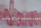 CTD1693 Top drilled 5*15mm - 7*35mm sticks dyed white crystal beads