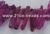 CTD1694 Top drilled 5*15mm - 7*35mm sticks dyed white crystal beads