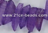 CTD1699 Top drilled 8*15mm - 11*35mm sticks dyed white crystal beads