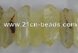 CTD1705 Top drilled 10*15mm - 15*35mm sticks dyed white crystal beads