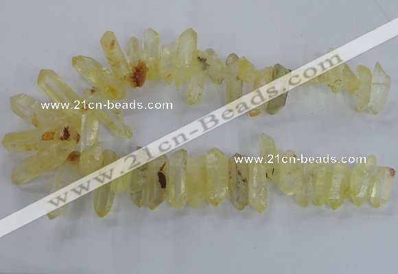 CTD1705 Top drilled 10*15mm - 15*35mm sticks dyed white crystal beads