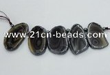 CTD1727 Top drilled 25*35mm - 25*45mm freeform Botswana agate slab beads