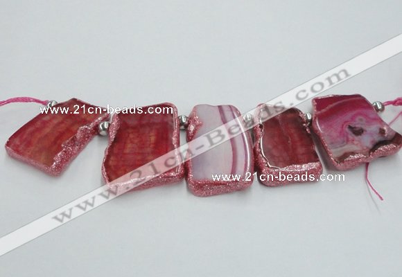 CTD1732 Top drilled 25*35mm - 30*45mm freeform agate slab beads