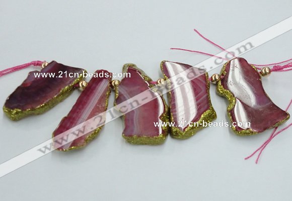 CTD1734 Top drilled 25*35mm - 30*45mm freeform agate slab beads