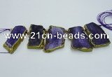 CTD1735 Top drilled 25*35mm - 30*45mm freeform agate slab beads