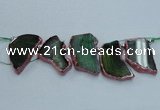 CTD1747 Top drilled 25*35mm - 35*50mm freeform agate slab beads