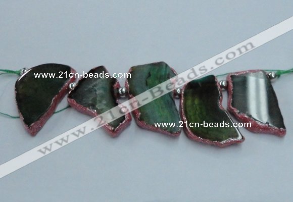 CTD1747 Top drilled 25*35mm - 35*50mm freeform agate slab beads