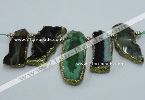 CTD1748 Top drilled 20*35mm - 35*55mm freeform agate slab beads