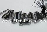 CTD1750 Top drilled 25*35mm - 35*50mm freeform agate slab beads