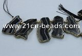 CTD1751 Top drilled 20*35mm - 30*50mm freeform agate slab beads