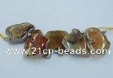 CTD1755 Top drilled 20*40mm - 35*55mm freeform agate slab beads