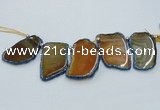 CTD1757 Top drilled 20*40mm - 35*55mm freeform agate slab beads