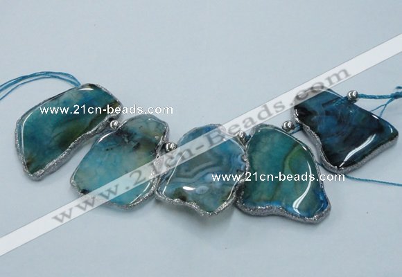 CTD1764 Top drilled 20*40mm - 35*55mm freeform agate slab beads