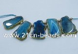 CTD1765 Top drilled 20*40mm - 35*55mm freeform agate slab beads