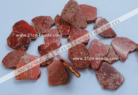 CTD1775 Top drilled 25*30mm - 40*50mm freeform sediment jasper beads