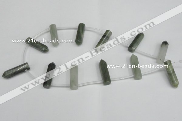 CTD1801 Top drilled 10*30mm - 10*32mm sticks seaweed quartz beads