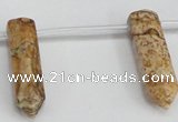 CTD1805 Top drilled 10*30mm - 10*32mm sticks picture jasper beads